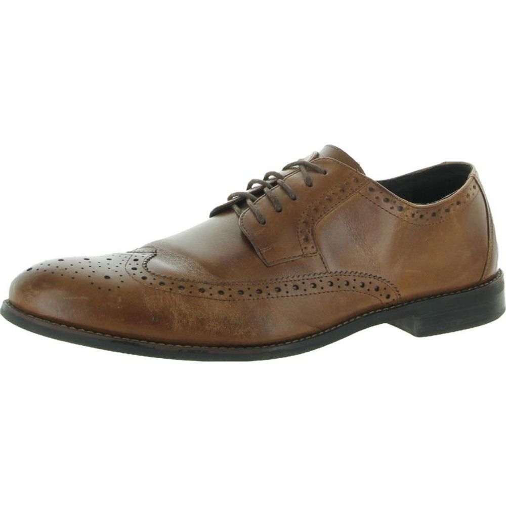 Stacy Adams Mens Garrison Brown Leather Brogue Wing Tip Oxfords Shoes Used